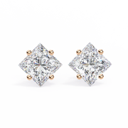 Princess Cut Lab Grown Diamond Stud Earrings