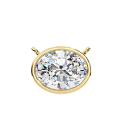 Oval Cut Lab Grown Diamond Bezel Solitaire Necklace
