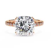 cushion cut lab diamond engagement ring