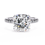 cushion cut lab grown diamond engagement ring
