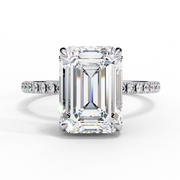 Emerald Cut Moissanite Engagement Ring