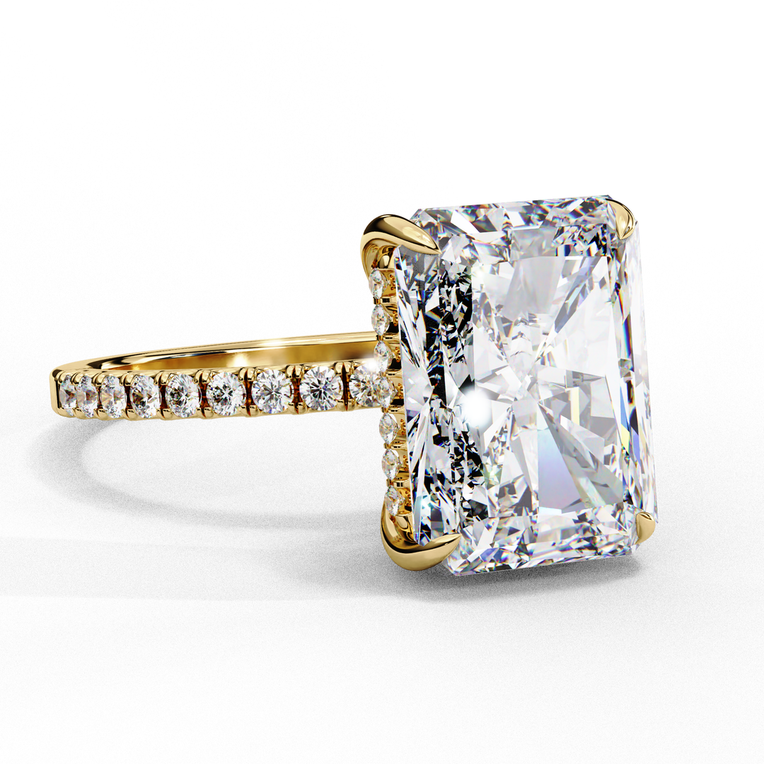 Radiat Cut Lab Grown Diamond Engagement Ring