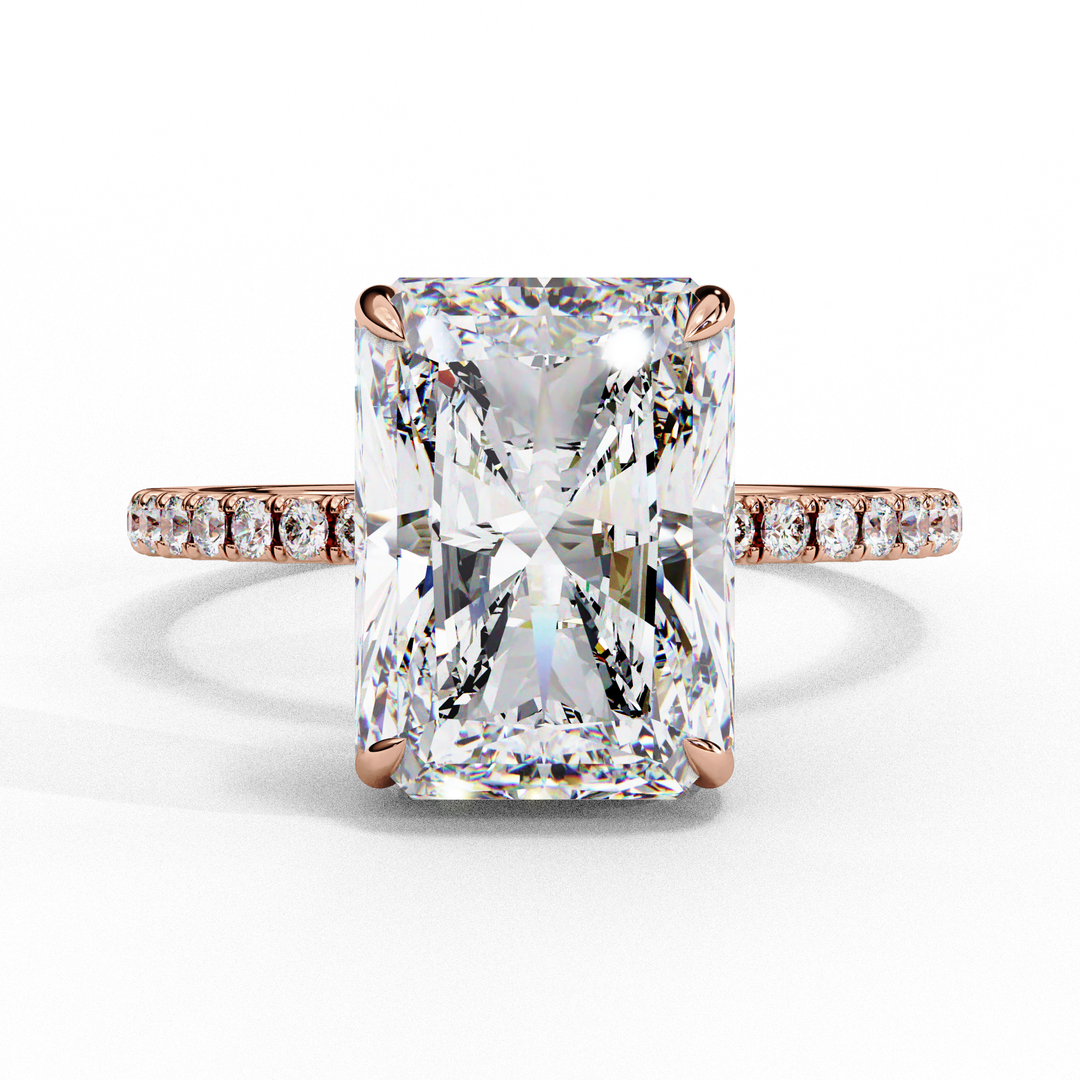 Radiat Cut Lab Grown Diamond Engagement Ring