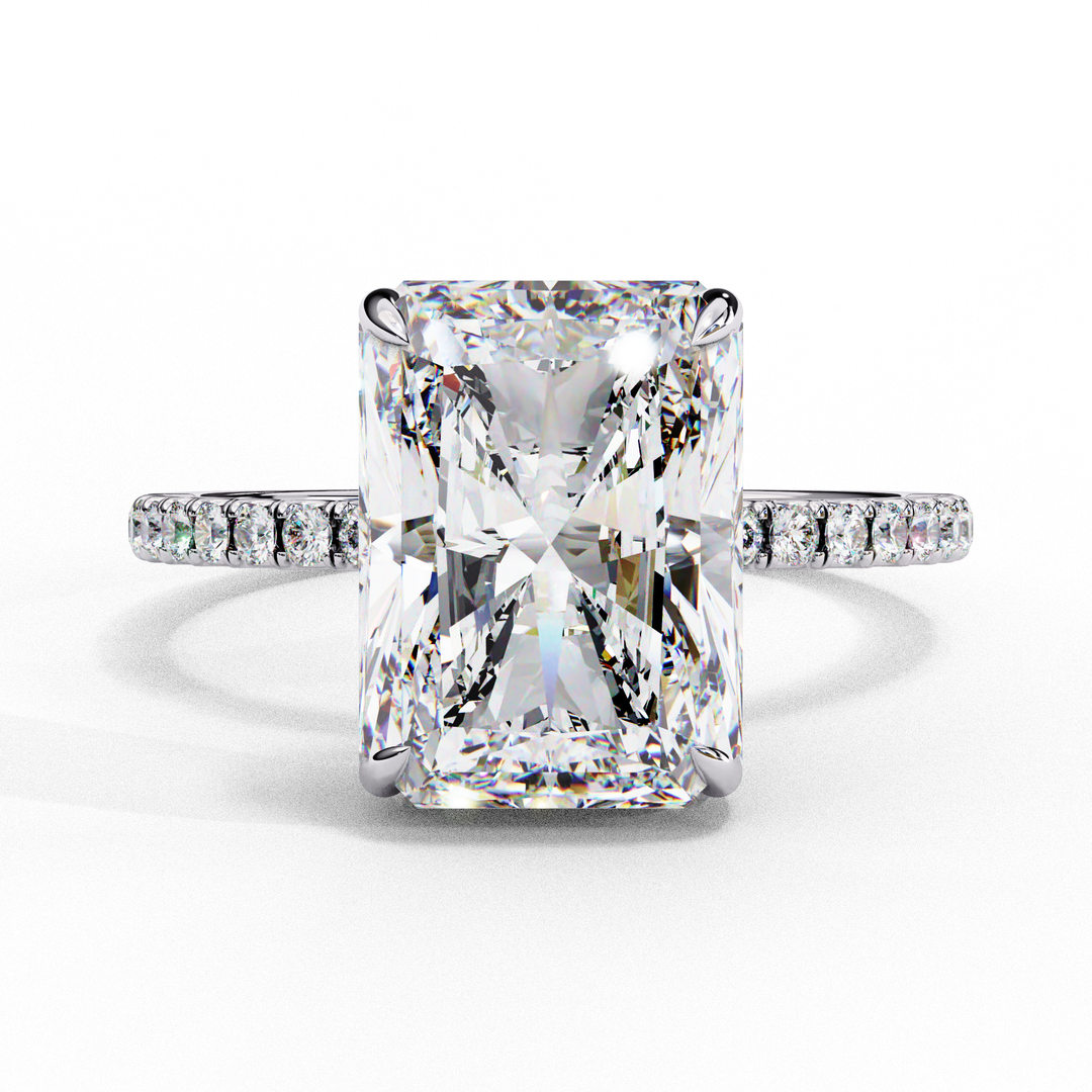 Radiat Cut Lab Grown Diamond Engagement Ring