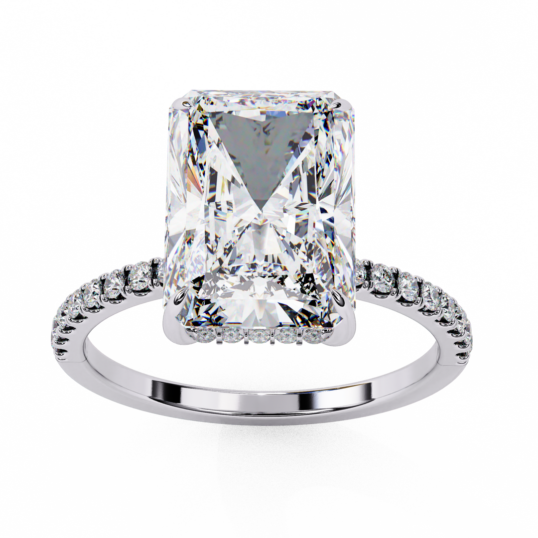 Radiat Cut Lab Grown Diamond Engagement Ring
