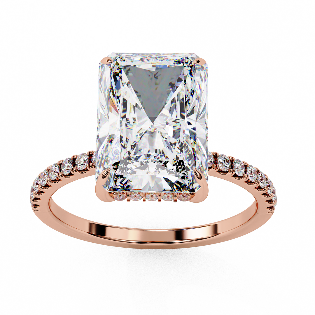 Radiat Cut Lab Grown Diamond Engagement Ring