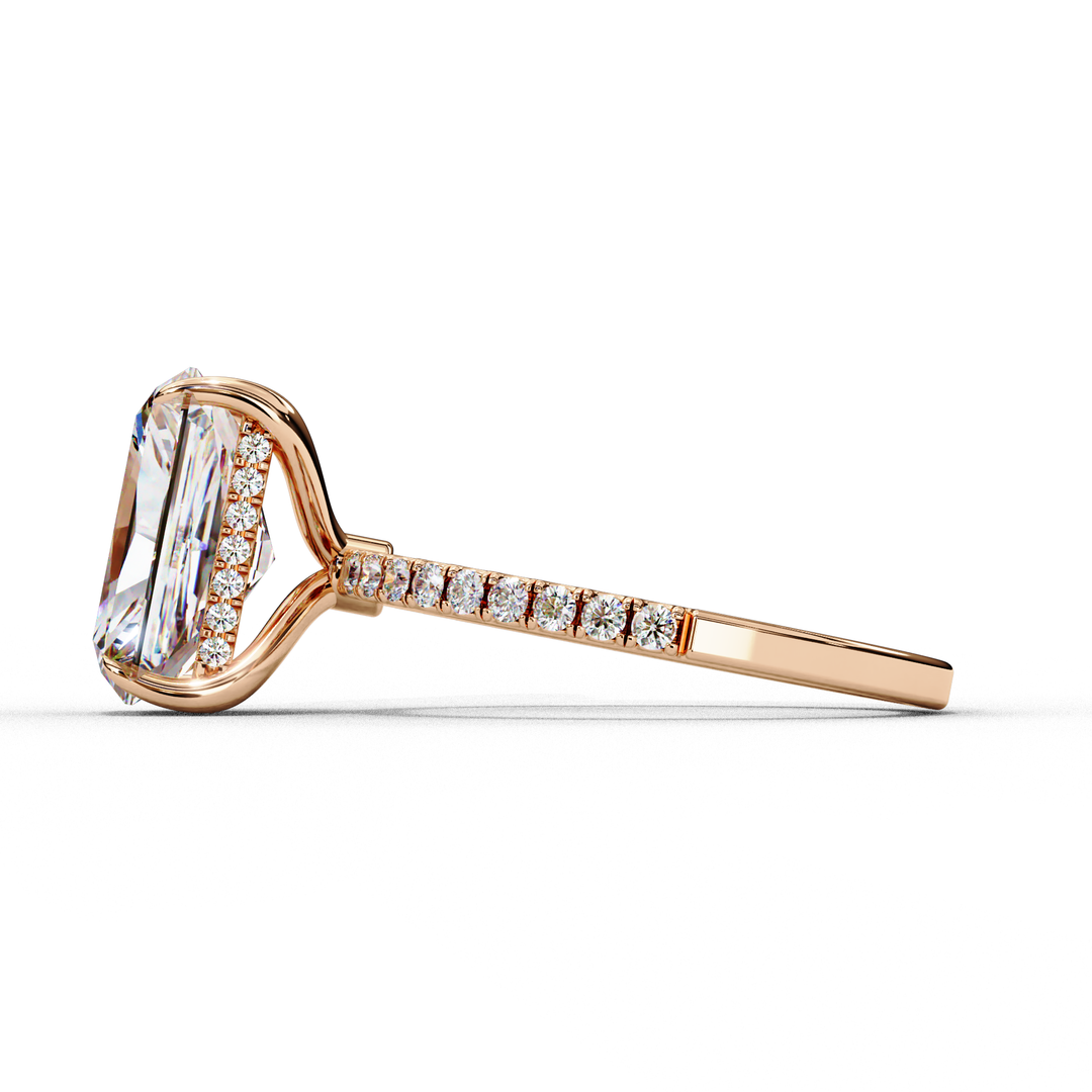 Radiat Cut Lab Grown Diamond Engagement Ring