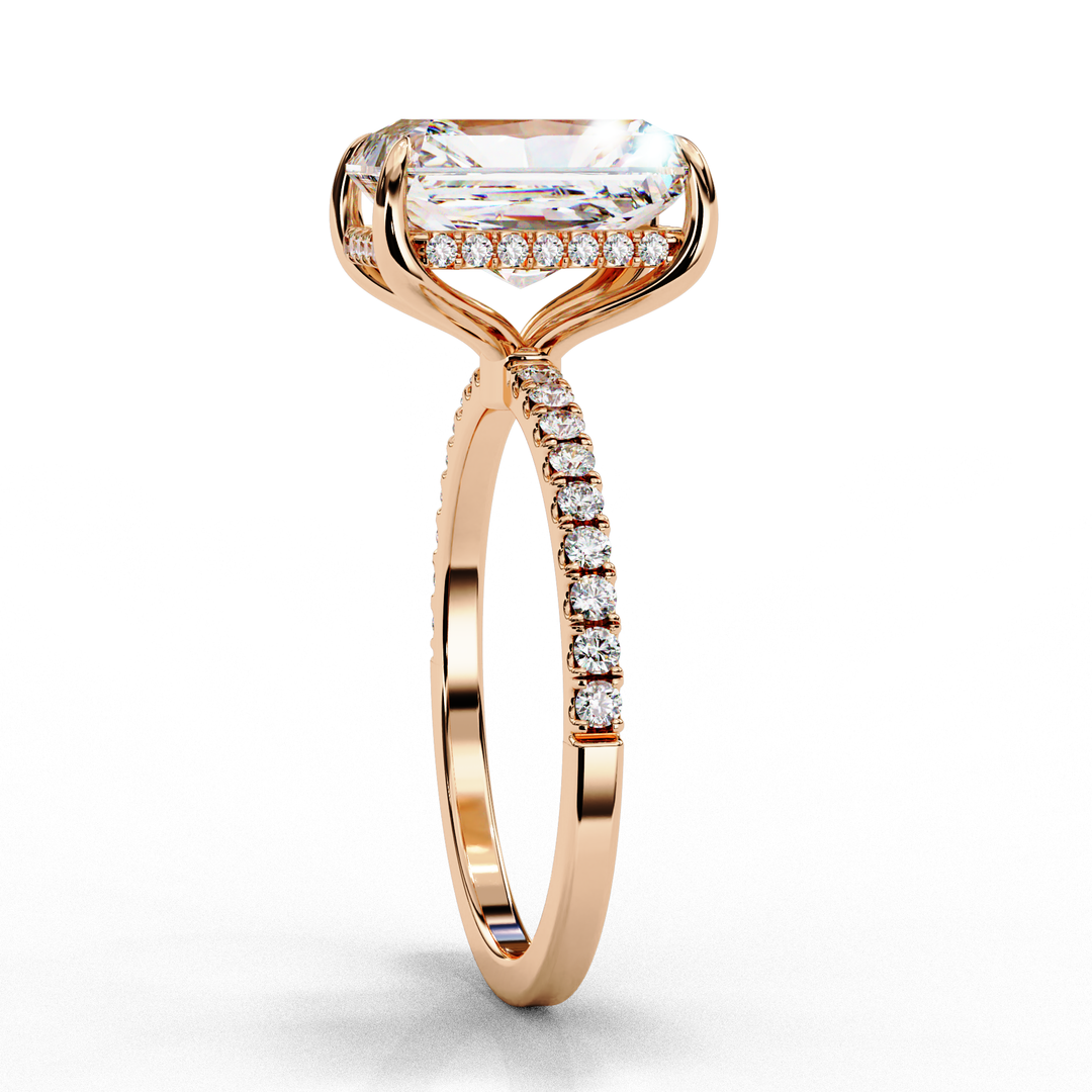 Radiat Cut Lab Grown Diamond Engagement Ring