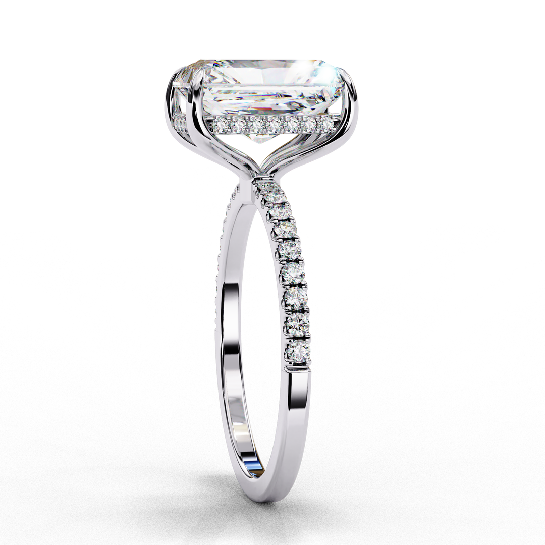 Radiat Cut Lab Grown Diamond Engagement Ring