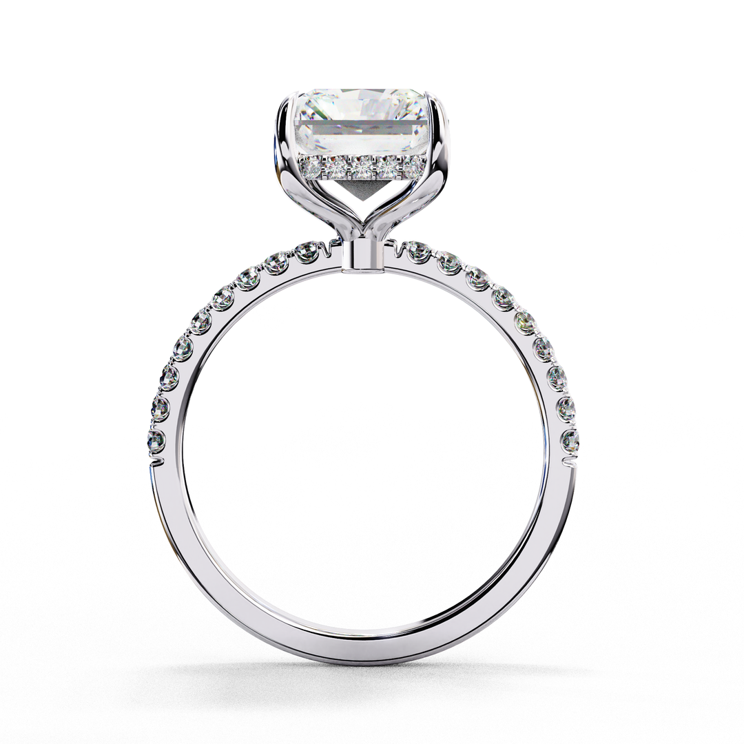 Radiat Cut Lab Grown Diamond Engagement Ring