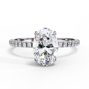 oval cut lab grown diamond engagement ring