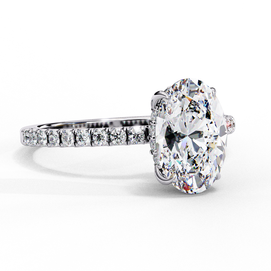 Oval Cut Moissanite Engagement Ring