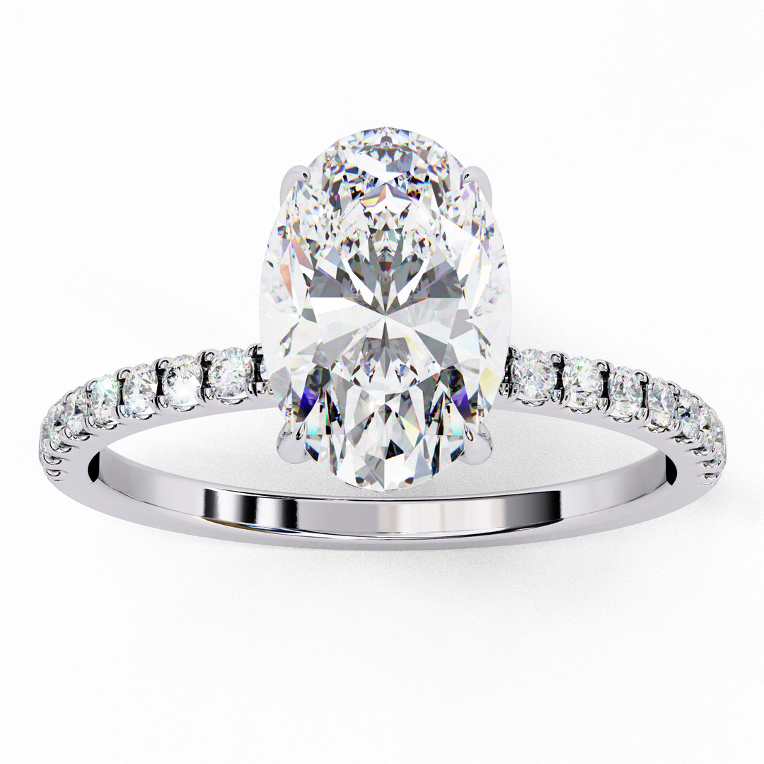 Oval Cut Moissanite Engagement Ring