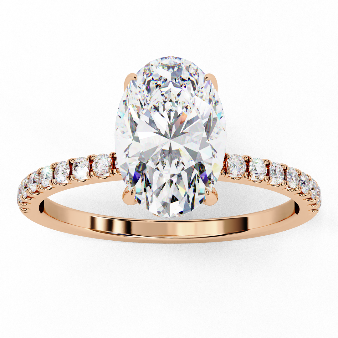 Oval Cut Moissanite Engagement Ring