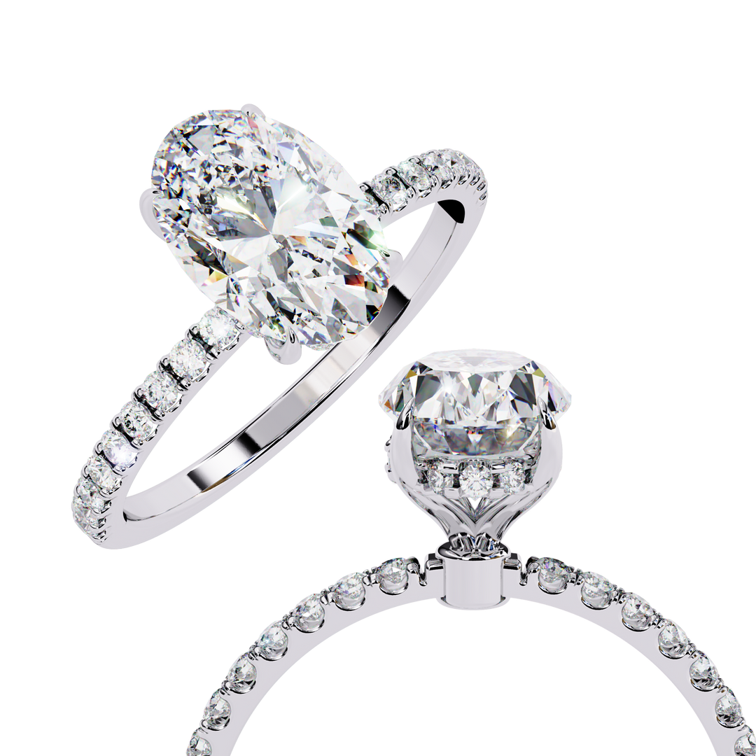 Oval Cut Moissanite Engagement Ring