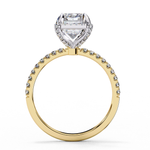 Load image into Gallery viewer, 3 CT radiant cut hidden halo lab diamond ring for women
