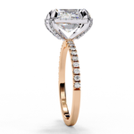 Load image into Gallery viewer, Radiant Cut Lab Grown Diamond Hidden Halo 18k Rose Gold Ring
