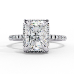 Load image into Gallery viewer, radiant cut lab grown diamond hidden halo ring
