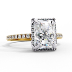 Load image into Gallery viewer, Lab Grown Diamond Radiant Cut Hidden Halo Engagement Rings
