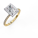 Load image into Gallery viewer, Radiant-Cut Lab-Created With Hidden Halo Ring
