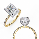 Load image into Gallery viewer, Hidden Halo Radiant Cut Lab-Grown Diamond ring 

