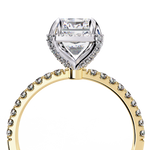 Load image into Gallery viewer, radiant cut hidden halo lab grown diamond ring

