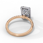 Load image into Gallery viewer, 1 ct Radiant Cut Hidden Halo Engagement Ring
