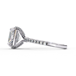 Load image into Gallery viewer, radiant lab diamond solitaire engagement ring with hidden halo
