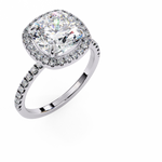 Load image into Gallery viewer, Cushion Cut Lab Grown Diamond Engagement Ring With Halo

