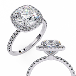Load image into Gallery viewer, Cushion Cut Lab Grown Diamond Engagement Ring With Halo
