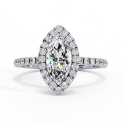 Marquise Cut Lab Grown Diamond Engagement Ring With Halo