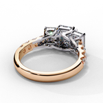 Load image into Gallery viewer, Radiant Cut Moissanite Engagement Three Stone Ring

