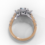 Load image into Gallery viewer, Radiant Cut Moissanite Engagement Three Stone Ring
