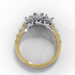 Load image into Gallery viewer, Radiant Cut Moissanite Engagement Three Stone Ring
