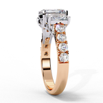 Load image into Gallery viewer, Radiant Cut Moissanite Engagement Three Stone Ring
