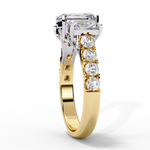 Load image into Gallery viewer, Radiant Cut Moissanite Engagement Three Stone Ring
