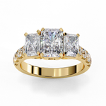 Load image into Gallery viewer, Radiant Cut Moissanite Engagement Three Stone Ring
