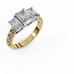 Load image into Gallery viewer, Radiant Cut Moissanite Engagement Three Stone Ring
