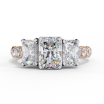 Load image into Gallery viewer, Radiant Cut Moissanite Engagement Three Stone Ring
