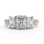 Load image into Gallery viewer, Radiant Cut Moissanite Engagement Three Stone Ring
