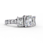 Load image into Gallery viewer, Radiant Cut Moissanite Engagement Three Stone Ring
