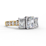 Load image into Gallery viewer, Radiant Cut Moissanite Engagement Three Stone Ring
