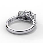 Load image into Gallery viewer, Emerald Cut Moissanite Engagement Three Stone Ring
