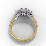 Load image into Gallery viewer, Emerald Cut Moissanite Engagement Three Stone Ring
