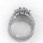 Load image into Gallery viewer, Emerald Cut Moissanite Engagement Three Stone Ring
