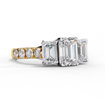Load image into Gallery viewer, Emerald Cut Moissanite Engagement Three Stone Ring
