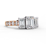 Load image into Gallery viewer, Emerald Cut Moissanite Engagement Three Stone Ring

