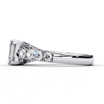 Load image into Gallery viewer, Emerald Cut Moissanite Engagement Three Stone Ring
