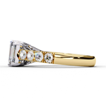Load image into Gallery viewer, Emerald Cut Moissanite Engagement Three Stone Ring
