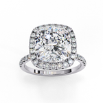 Load image into Gallery viewer, Cushion Cut Lab Grown Diamond Engagement Ring With Double Halo
